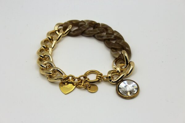 Armband met goud en Acryl schakel - Afbeelding 2