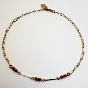 Schakelketting goud/rood