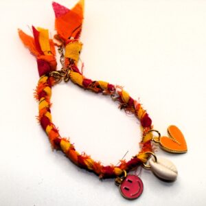 Bandana armband rood/oranje/geel